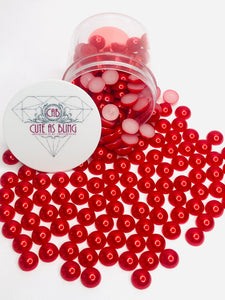 Red Flat Back Pearl Mix