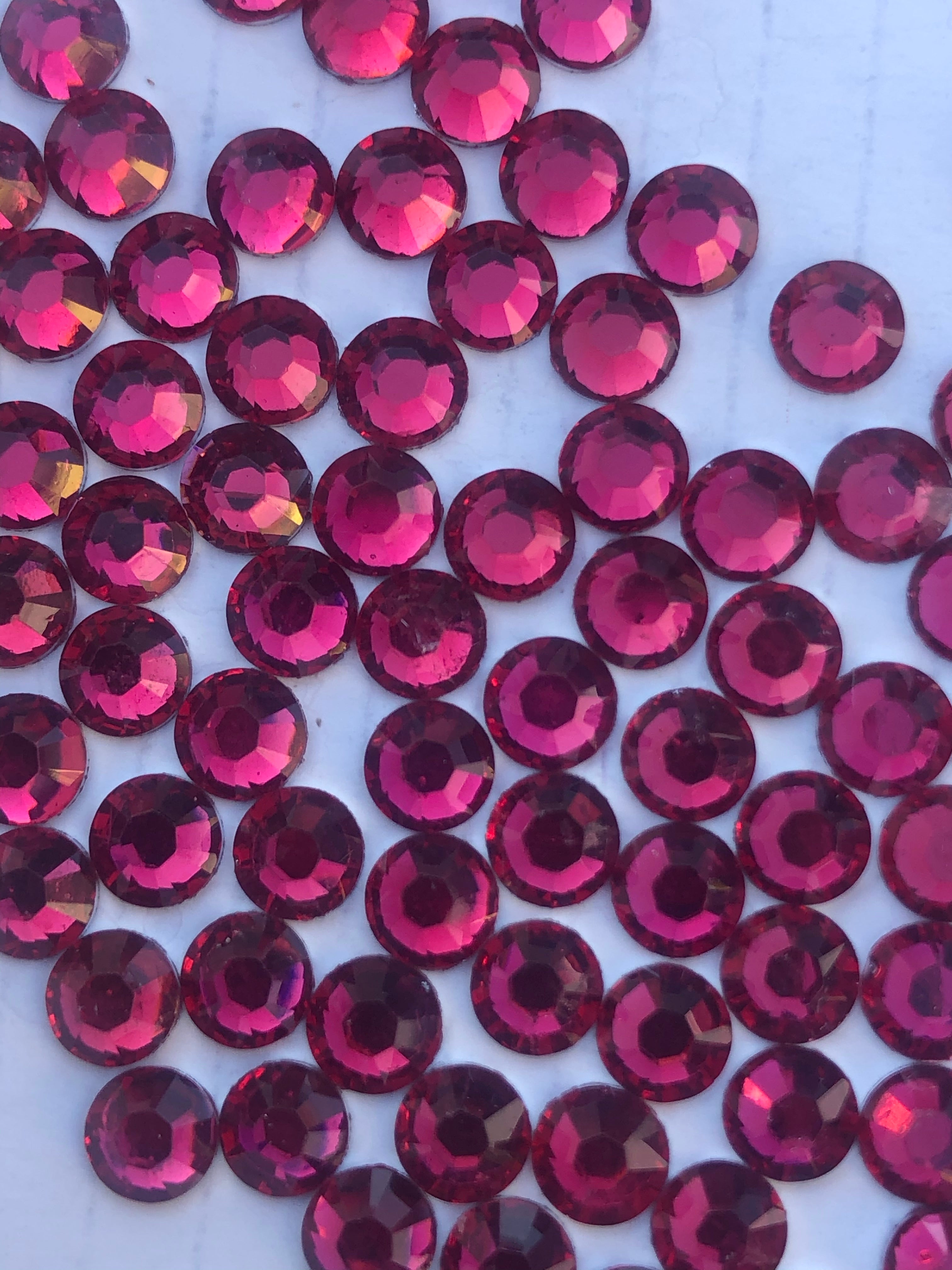 Fuchsia Glass Rhinestones Flat Back 1440pcs